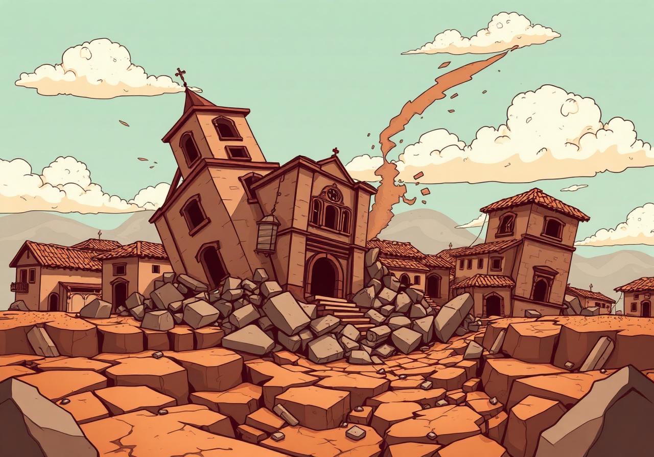 Ilustración del terremoto de 1875 que destruyó Cúcuta